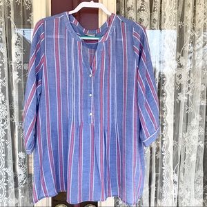 Avenue Striped Shirt Womens Blouse Size 18 20